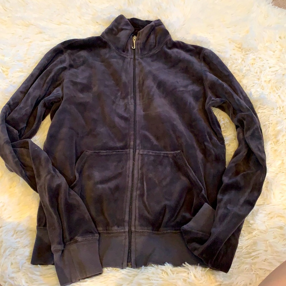 Juicy Couture Velour Stand Up Collar Jacket